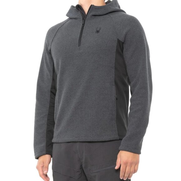 SPYDER Men's Boundless 1/2-zip Pullover Hoodie - Grey Size Small NEW L38 - Picture 1 of 15